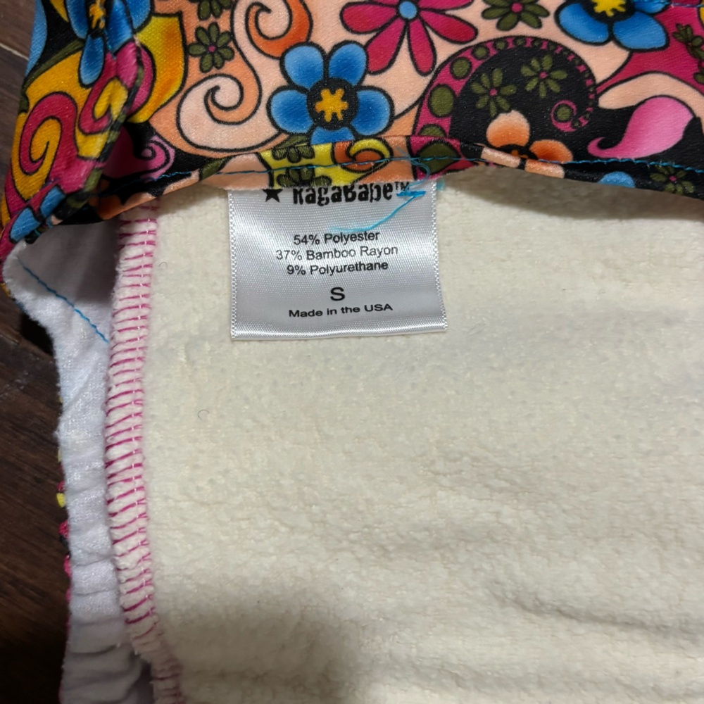 NEW Ragababe Baby Cloth Diaper Cover 100% organic bamboo cotton Inserts Reusable - Picture 3 of 4
